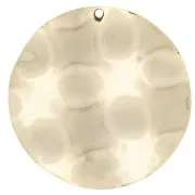 Pendentif rond ondulé 38 mm - Doré à l'or fin x1
