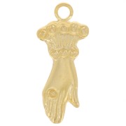 Breloque main 15x6 mm pour cabochon 1 mm - Doré à l'or fin x1