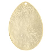 Pendentif ovale martelé 47x33 mm - Doré à l'or fin x1|raw }}