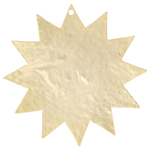 Pendentif soleil martelé 40 mm - Doré à l'or fin x1