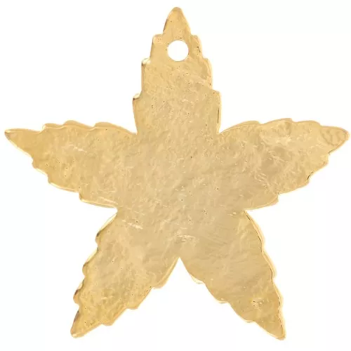 Pendentif fleur martelé 20x21 mm - Doré à l'or fin x1