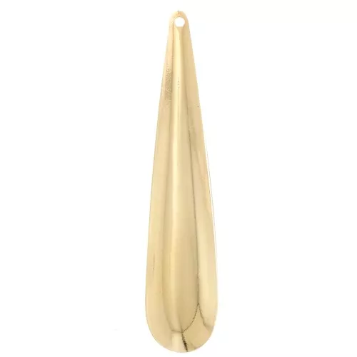 Pendentif goutte bombé 45.5x10 mm - Doré à l'or fin x1