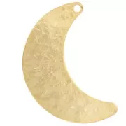 Pendentif lune martelé 20x13 mm - Doré à l'or fin x1