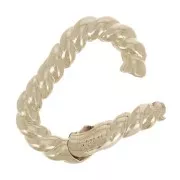 Fermoir ovale mousqueton 12x7 mm effet torsadé - Plaqué Or 3 microns x1