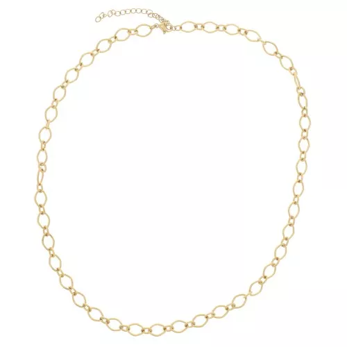 Collier maille Fantaisie alternée 6.3 mm - Acier inoxydable 304L Doré x42cm