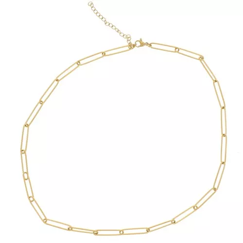 Collier maille Rectangle 4.1 mm - Acier inoxydable 304L Doré x42cm