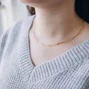 Collier maille Rectangle 4.1 mm - Acier inoxydable 304L x42cm