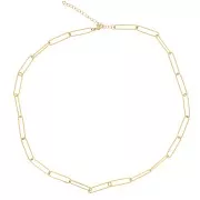 Collier maille Rectangle 5 mm - Acier inoxydable 304L Doré x42cm