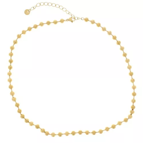 Collier maille Boule 5 mm - Acier inoxydable 304L Doré x41cm