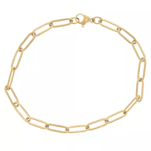 Bracelet maille Rectangle 4.1 mm - Acier inoxydable 304L Doré x20cm