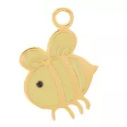 Breloque abeille 12x8.5 en résine époxy - Acier inoxydable 316L Doré x1