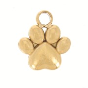 Breloque patte de chien 7x6 mm - Acier inoxydable 304 Doré x1|raw }}
