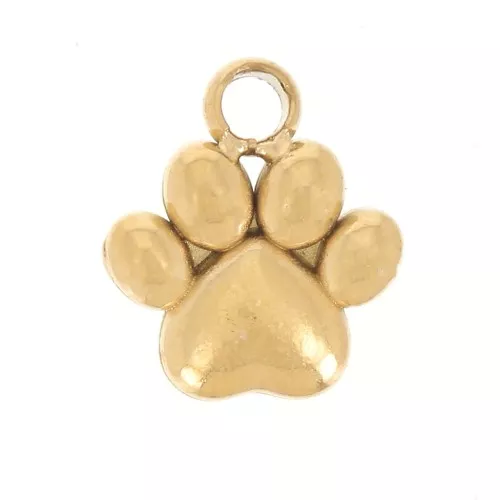 Breloque patte de chien 7x6 mm - Acier inoxydable 304 Doré x1
