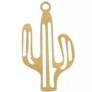 Pendentif origami cactus 22x13 mm - Acier inoxydable 316L Doré x1