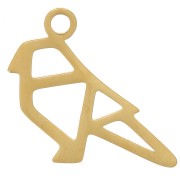 Breloque origami perroquet 14x15 mm - Acier inoxydable 316L Doré x1|raw }}