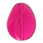 Perle plate irrégulière 25x20 mm en résine transparente - Fuschia x1