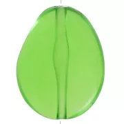 Perle plate irrégulière 25x20 mm en résine transparente - Vert x1