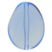 Perle plate irrégulière en résine transparente 25x20 mm - Bleu x1