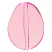 Perle plate irrégulière 25x20 mm en résine transparente - Rose x1