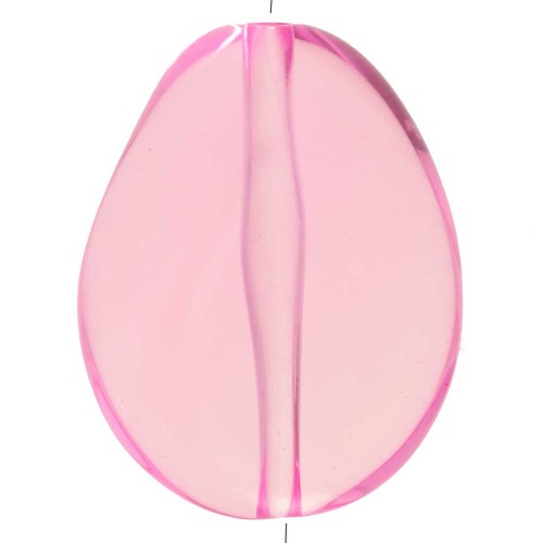Perle plate irrégulière 25x20 mm en résine transparente - Rose x1
