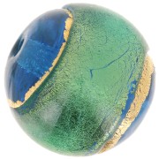 Ronde Murano 10 mm cerclée d'or Aquamarine x1|raw }}