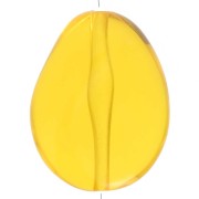 Perle plate irrégulière 25x20 mm en résine transparente - Jaune x1