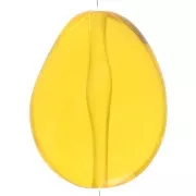 Perle plate irrégulière 25x20 mm en résine transparente - Jaune x1
