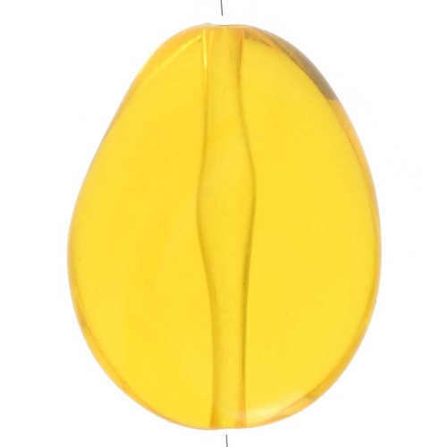 Perle plate irrégulière 25x20 mm en résine transparente - Jaune x1