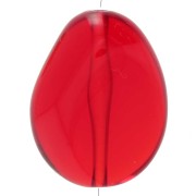 Perle plate irrégulière 25x20 mm en résine transparente - Rouge x1