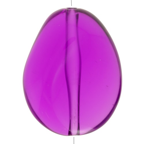 Perle plate irrégulière 25x20 mm en résine transparente - Violet x1