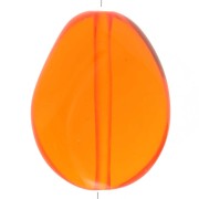 Perle plate irrégulière 25x20 mm en résine transparente - Orange x1