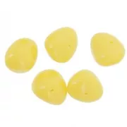 Perles nuggets en résine opaque 12x15 mm - Jaune soleil x6