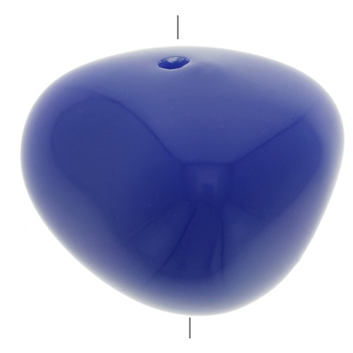 Perles nuggets en résine opaque 12x15 mm - Bleu dur x6