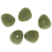Perles nuggets 12x15 mm en résine opaque - Kaki x6