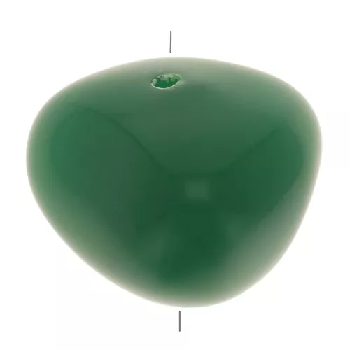 Perles nuggets 12x15 mm en résine opaque - Vert émeraude x6