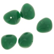 Perles nuggets 12x15 mm en résine opaque - Vert émeraude x6