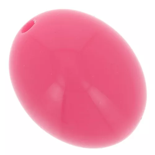 Perles olive en résine opaque 14x11 mm - Rose bonbon x6