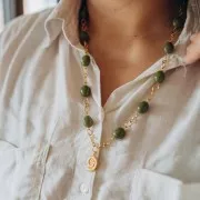 Perles olive en résine opaque 14x11 mm - Jaune soleil x6