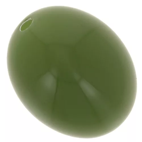 Perles olive en résine opaque 14x11 mm - Kaki x6