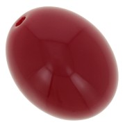 Perles olive en résine opaque 14x11 mm - Rouge carmin x6