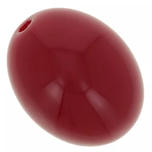 Perles olive en résine opaque 14x11 mm - Rouge carmin x6
