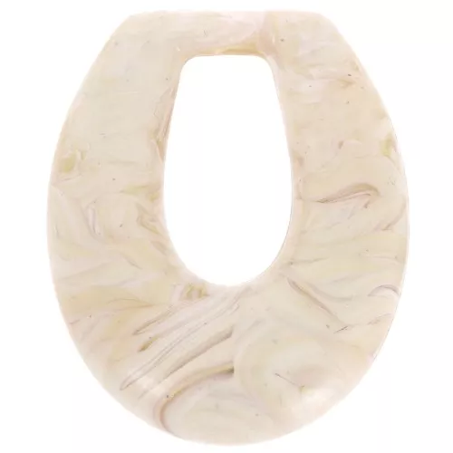 Pendentif goutte évidée en résine opaque 33x27 mm - Marbré beige x1