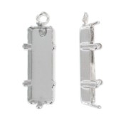 Serti griffe pendentif pour cabochon PureCrystal 4547 21x7 mm rhodié
