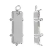 Serti griffe pendentif pour cabochon PureCrystal 4547 21x7 mm rhodié