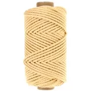 Bobine de cordon en coton pour macramé 3 mm - Quality - Vanille x50m
