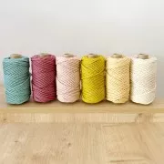 Bobine de cordon en coton pour macramé 3 mm - Quality - Vanille x50m