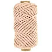 Bobine de cordon en coton pour macramé 3 mm - Quality - Rose pâle x50m