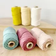 Bobine de cordon en coton pour macramé 3 mm - Quality - Ivoire x50m