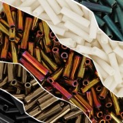 Slender bugles Miyuki 1.3x6 mm BGLS-401F - Black Mat x10g