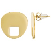 Clous d'oreilles design 18 mm - Acier inoxydable 316L Doré x2|raw }}